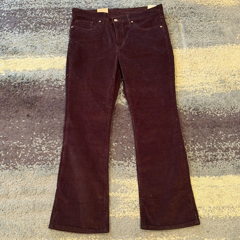 NWT Levis 315 Shaping Bootcut Black Corduroy Mid Rise Pants Woman's 32x30